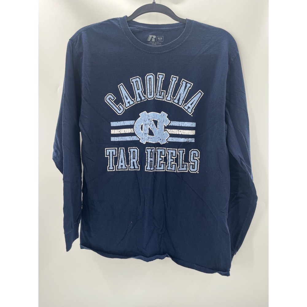 Russell Athletic UNC Tar Heels Long Sleeve T-Shirt Navy Blue Mens Medium